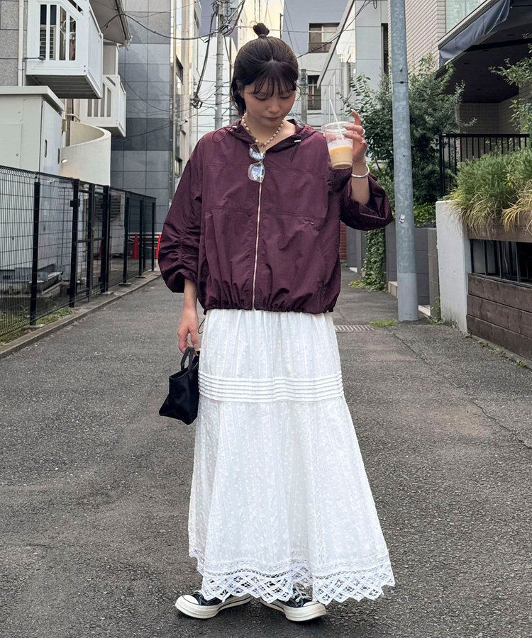 撥水フーディボリュームブルゾン