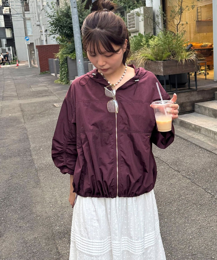 撥水フーディボリュームブルゾン