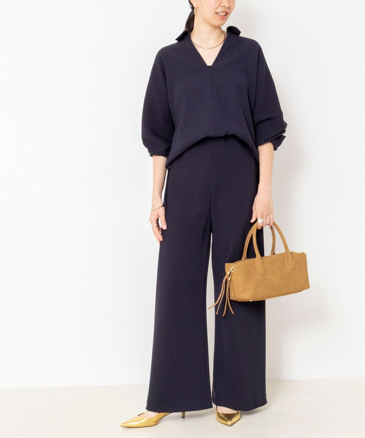 【NOLLEY’S mgr.松葉☆別注サイズ・一部WEB限定カラーアイテム】《セットアップ対応》ウォッシャブルツイルバイヤス美脚パンツ