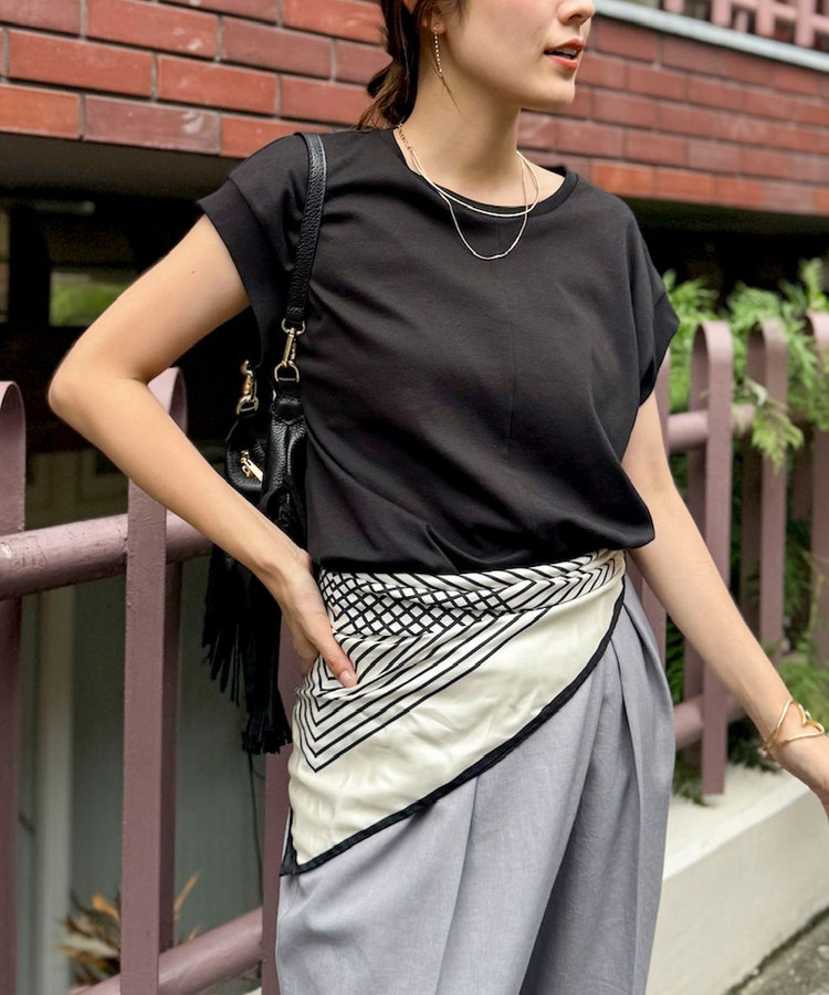 《ノーリーズオリジナル美容Tシャツ》シルクアミノ酸加工オーバーノースリーブ