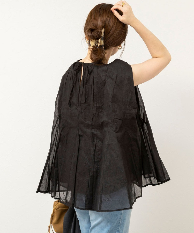 【MARILYN MOON/マリリーンムーン】sheer starched cottonブラウス