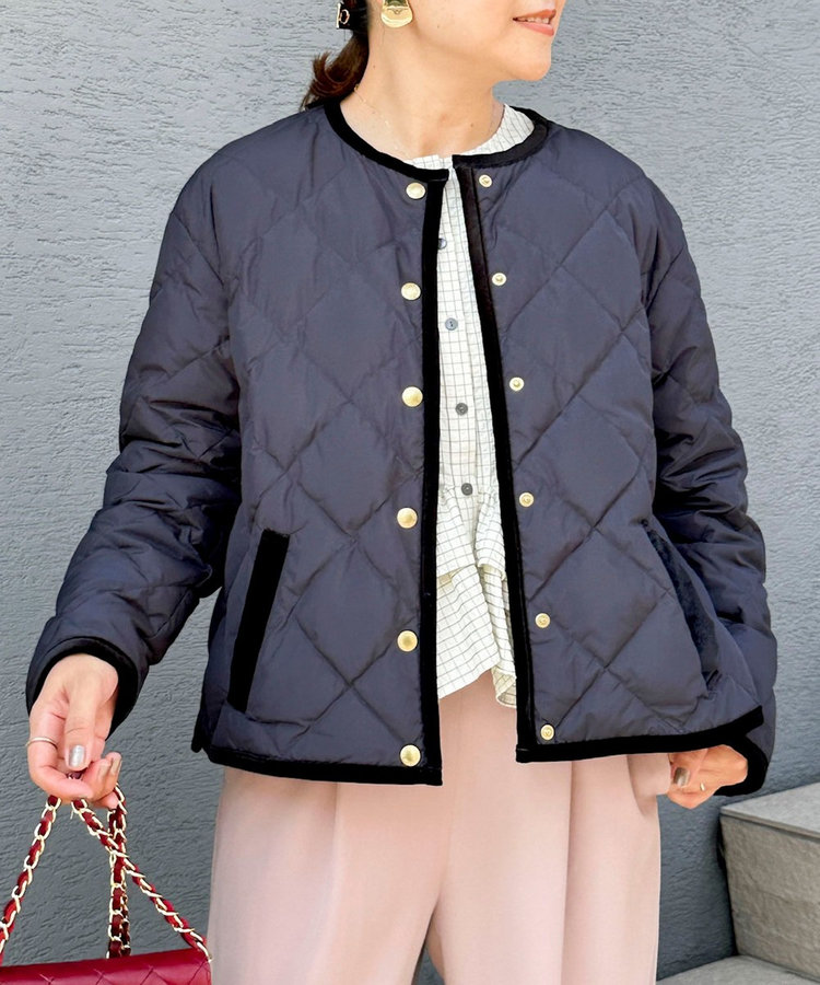 【TAION×LIMONTA】別注ベロアパイピングショートダウン