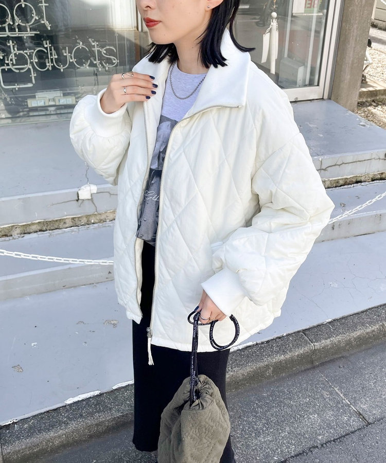 会員限定 BLACK FRIDAY対象］リブ衿キルティングブルゾン（4-0337-6-24