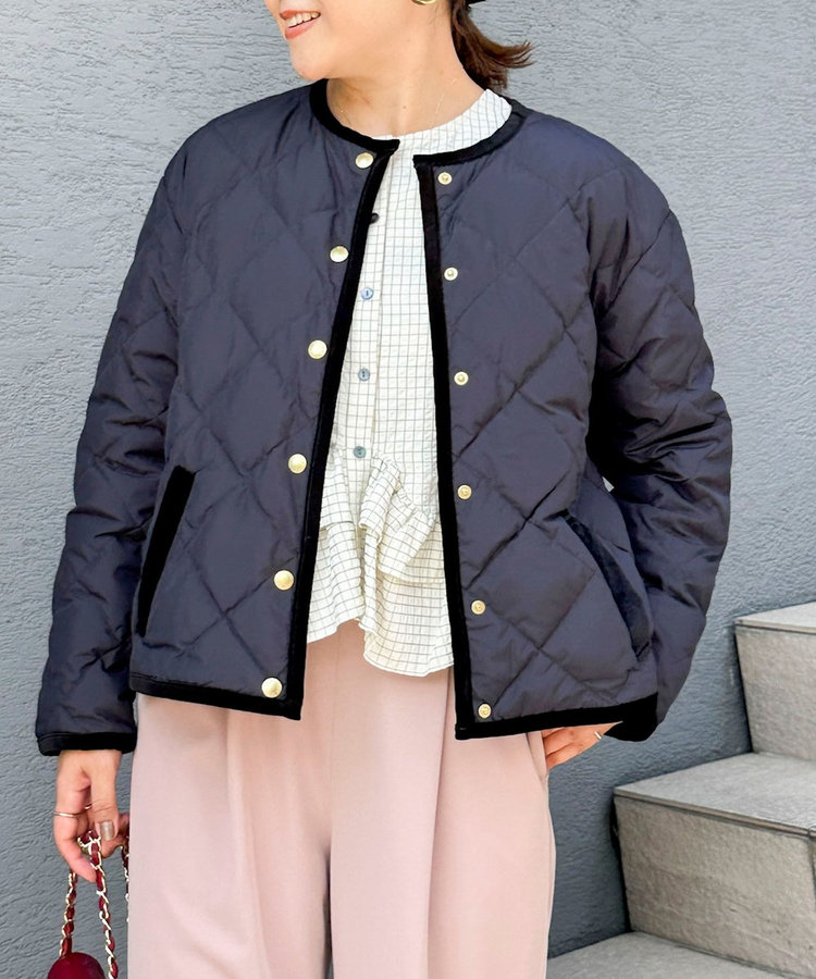 【TAION×LIMONTA】別注ベロアパイピングショートダウン