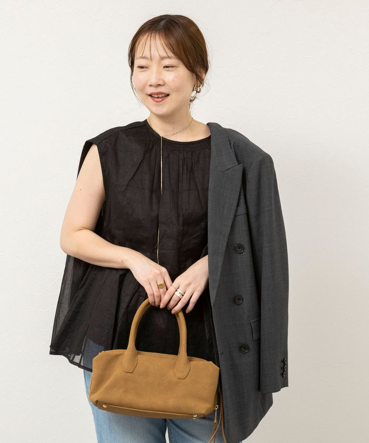 【MARILYN MOON/マリリーンムーン】sheer starched cottonブラウス