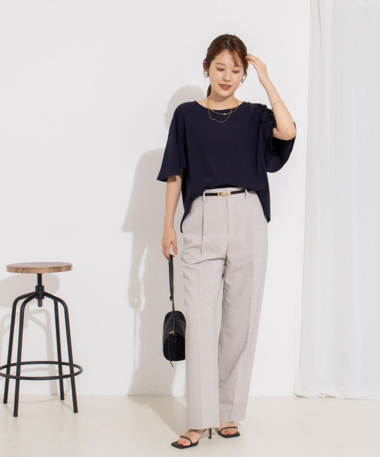 【WEB限定】ウォッシャブルストレッチジョーゼットラッフル袖ブラウス