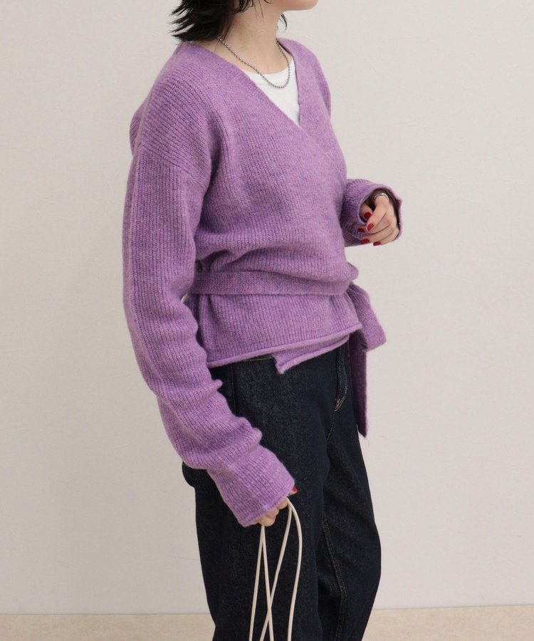 ［FREDY＆GLOSTER限定 TIME SALE！］モヘヤ混カシュクールニットプルオーバー