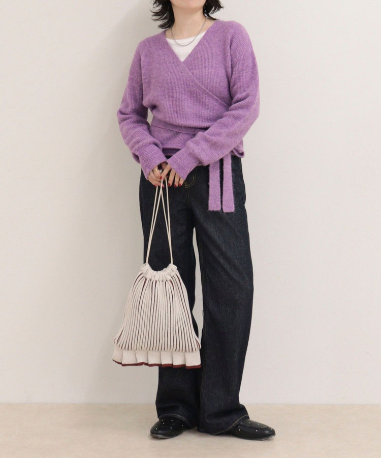 ［FREDY＆GLOSTER限定 TIME SALE！］モヘヤ混カシュクールニットプルオーバー