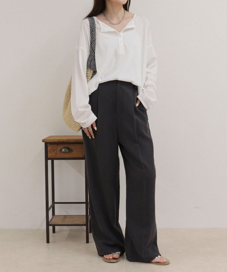 ヘンリー2WAYルーズロンTシャツ