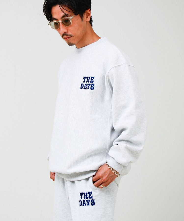 【THE DAYS/ザ デイ】HIGE SWEAT 髭文字刺繍 クルーネックスウェット 裏起毛