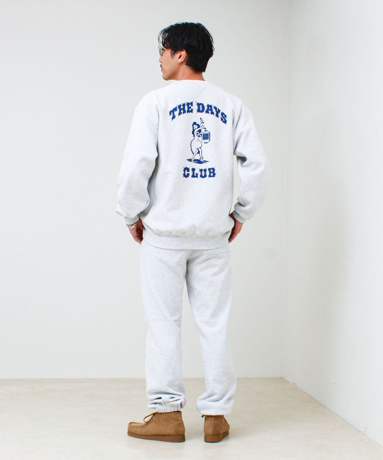 【THE DAYS/ザ デイ】HIGE SWEAT 髭文字刺繍 クルーネックスウェット 裏起毛