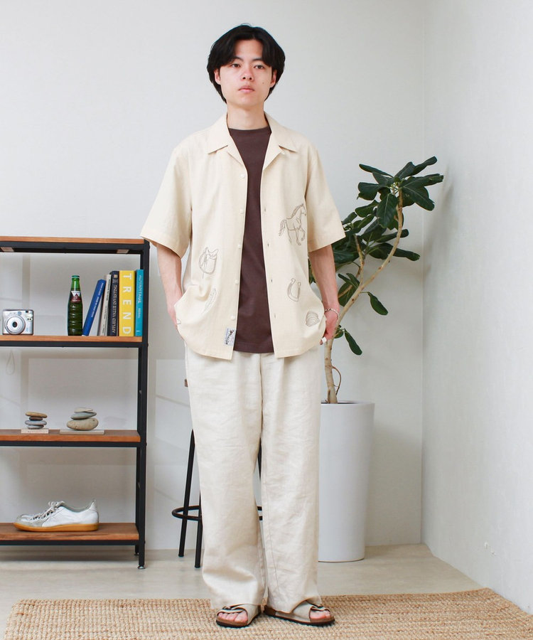 ［WEB限定 SPECIAL SALE！］【GEVACO/ゲバコ】刺繍オープンカラーシャツ