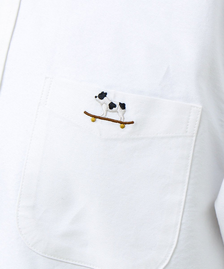 【フレブル刺繍】ボタンダウン コンビシャツ