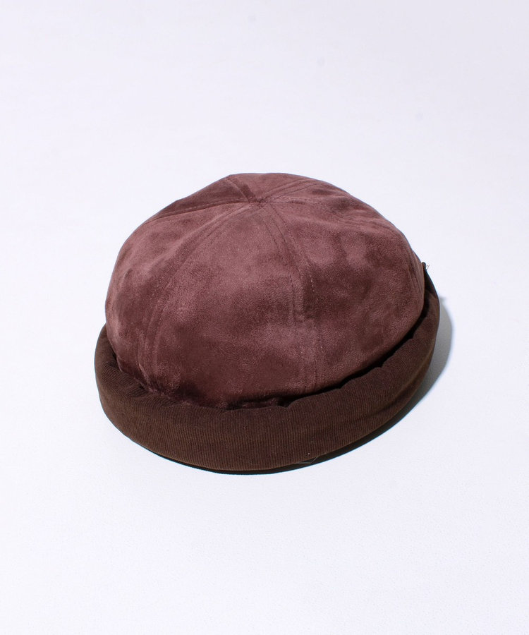 ［WEB限定 SPECIAL SALE！］【GLOSTER/グロスター】コンビネーションロールキャップ 異素材ミックス スエード×コーデュロイ