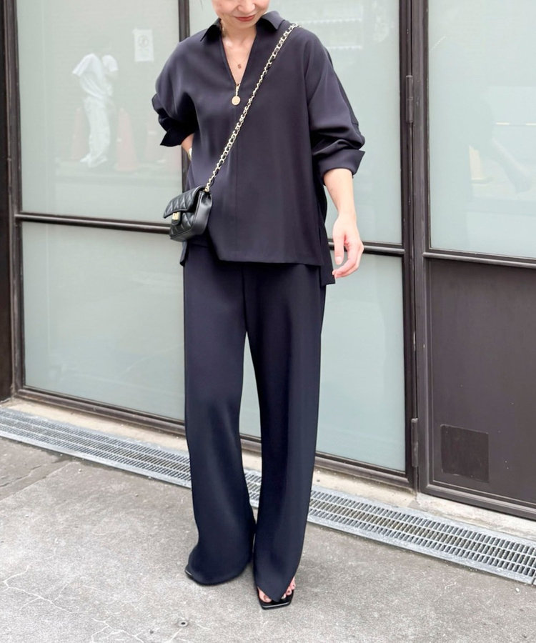 【NOLLEY’S mgr.松葉☆別注サイズ・一部WEB限定カラーアイテム】《セットアップ対応》ウォッシャブルツイルバイヤス美脚パンツ