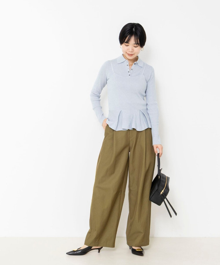 ウォッシャブルチノカーブパンツ