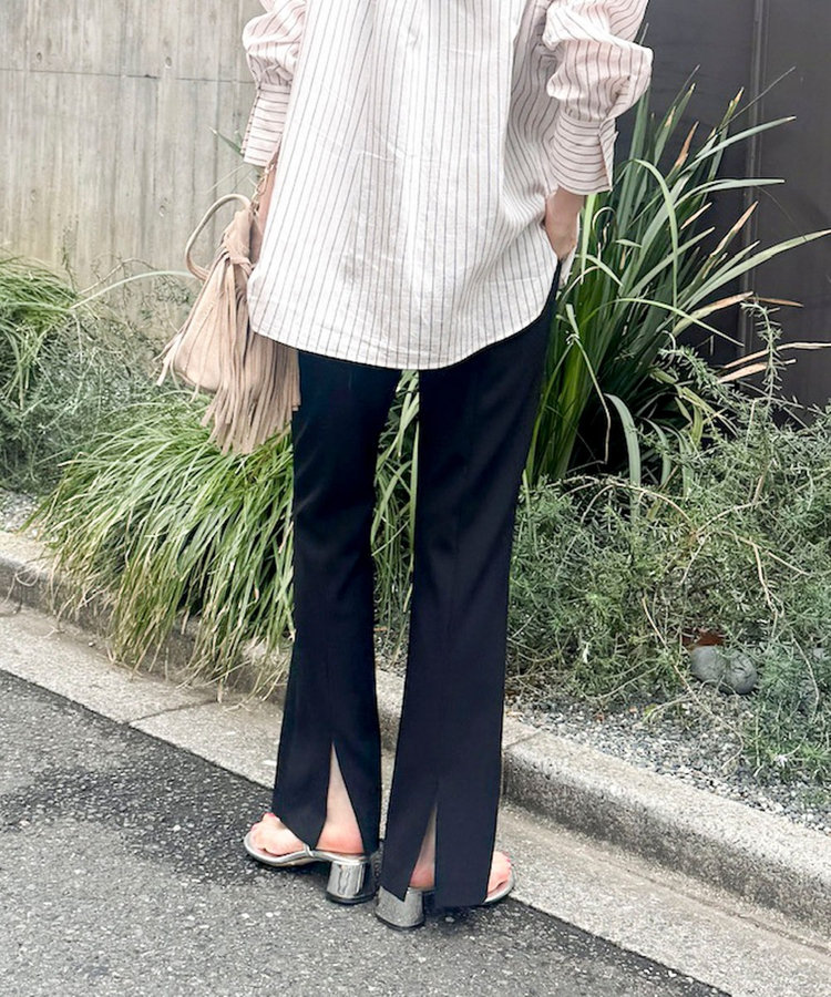 ［WEB限定 SPECIAL SALE！］《撥水》カットジョーゼットスリットパンツ
