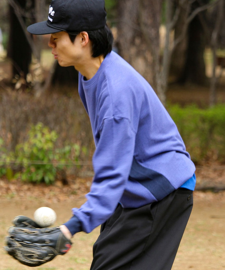 【一枚でサマになる】ブークレ配色ラインプルオーバー