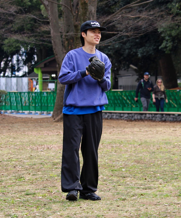 【一枚でサマになる】ブークレ配色ラインプルオーバー