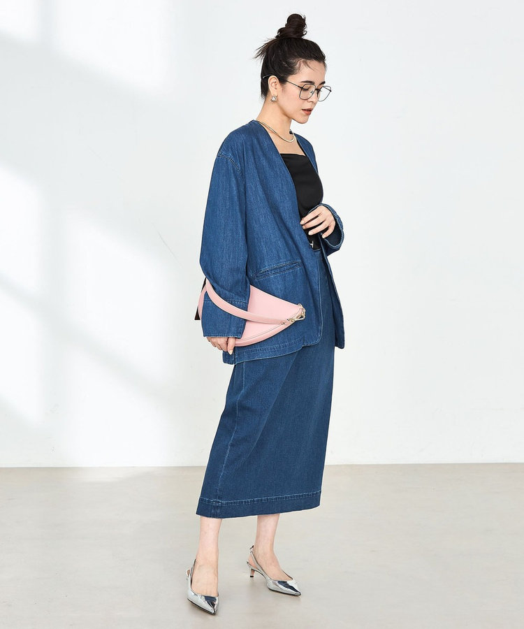 RM denim】刺繍入りジャケット風デニムシャツ（5-0038-1-01-002