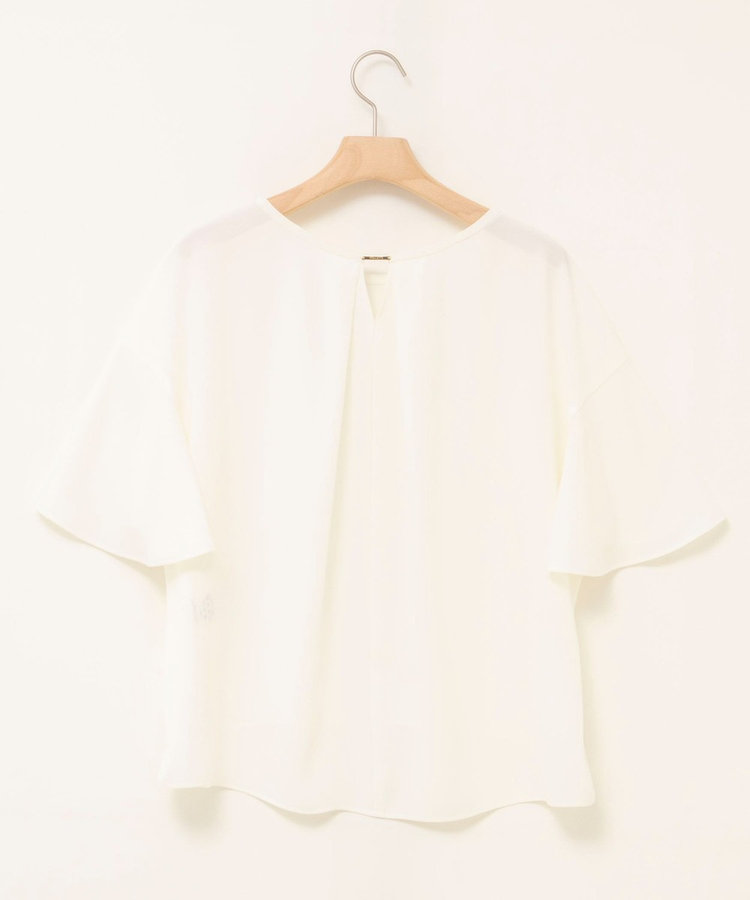 【WEB限定】ウォッシャブルストレッチジョーゼットラッフル袖ブラウス
