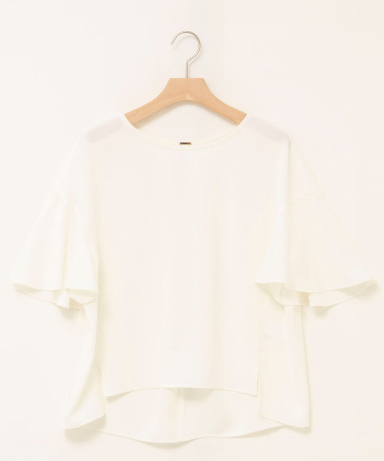 【WEB限定】ウォッシャブルストレッチジョーゼットラッフル袖ブラウス