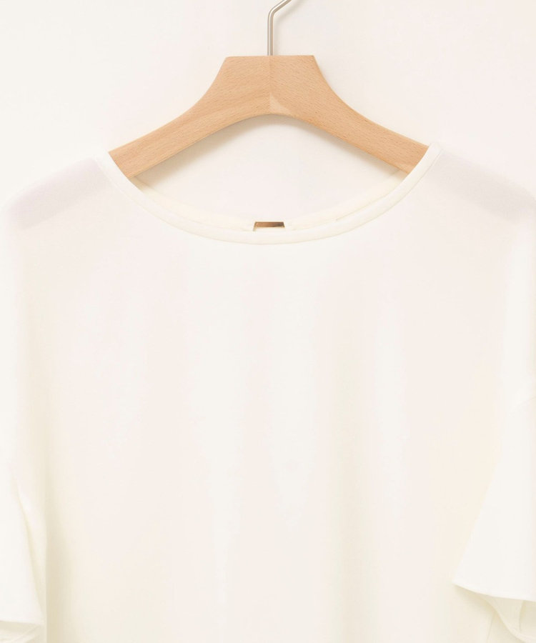 【WEB限定】ウォッシャブルストレッチジョーゼットラッフル袖ブラウス