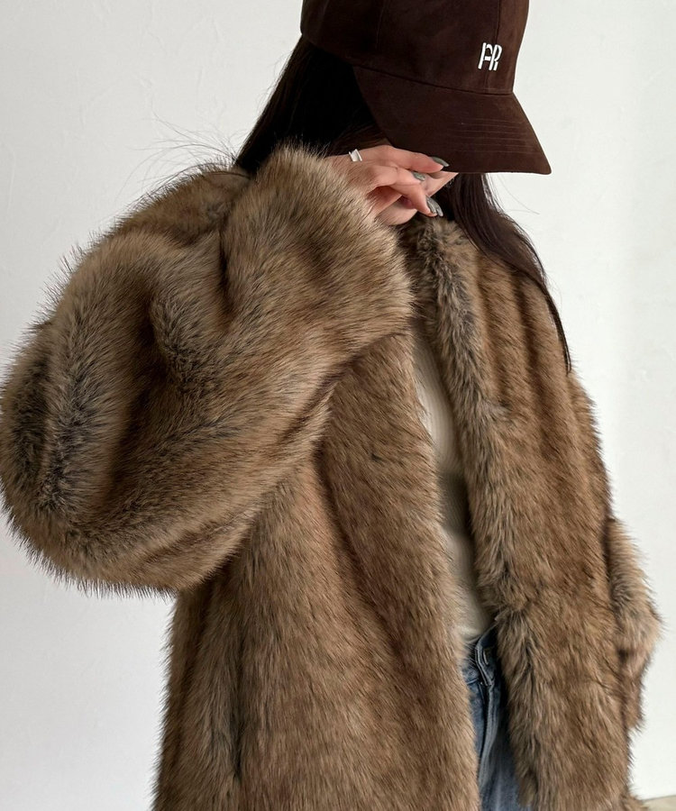 WEB限定》【HAVELESS/ハブレス】BLAIRマフラ付きファーコート（5-0335