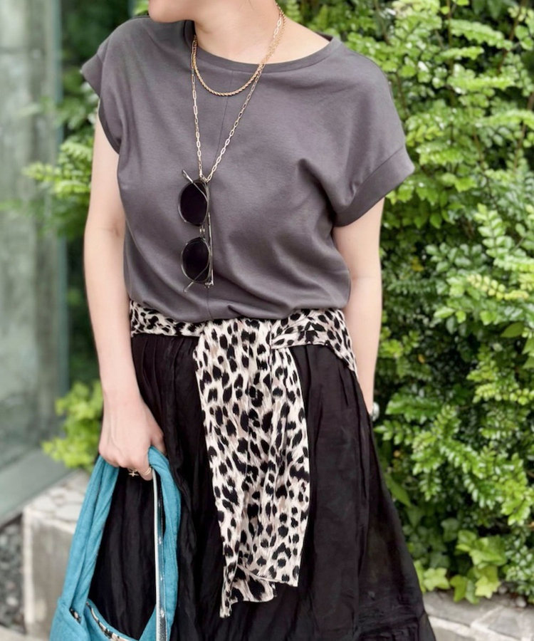 《ノーリーズオリジナル美容Tシャツ》シルクアミノ酸加工オーバーノースリーブ