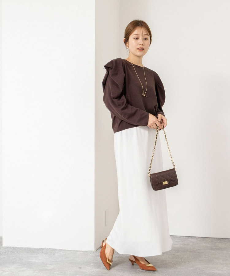 【WEB限定】《手洗い可能》タックドレープスリーブニット