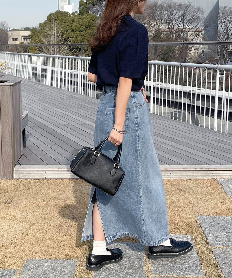 【GEVACO】コットンすかし編みニットポロシャツ