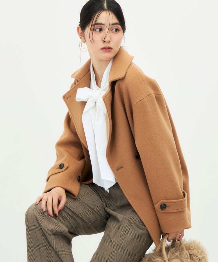 【一部WEB限カラー】ウールカシミヤダブルブレストコート