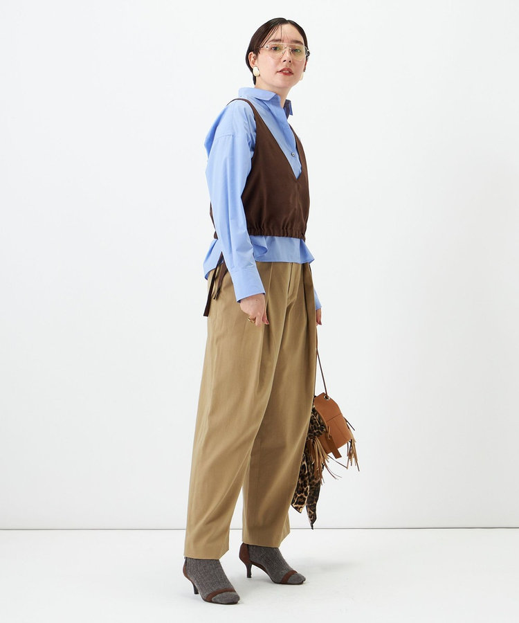 【一部WEB限定サイズ】ウォッシャブルロビンソンツイルデザインパンツ