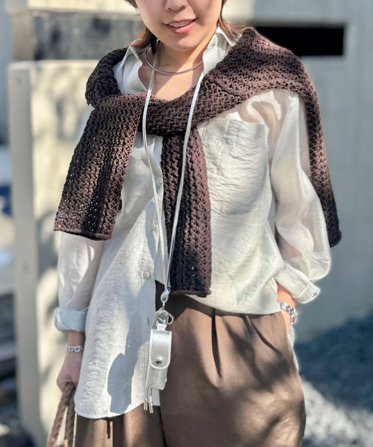 ウォッシャブルセルロースシルクシアーシャツ