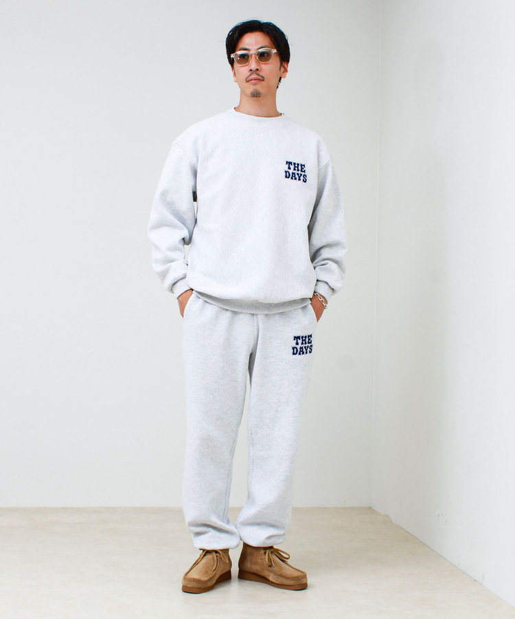 【THE DAYS/ザ デイ】HIGE SWEAT PANTS 髭文字刺繍 スウェットパンツ 裏起毛