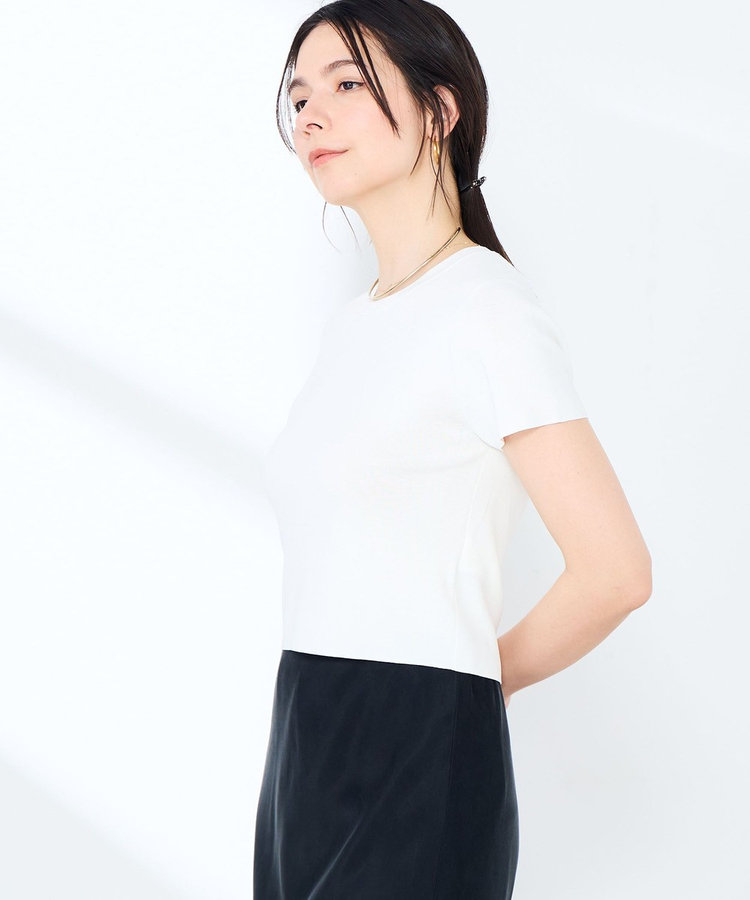 《手洗い可能/アンサンブル対応》マルチファンクション総針半袖プルオーバー