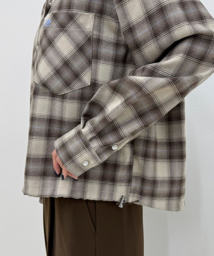 オンブレチェックシャツ 90s ブルゾン ブルゾン オンブレチェック