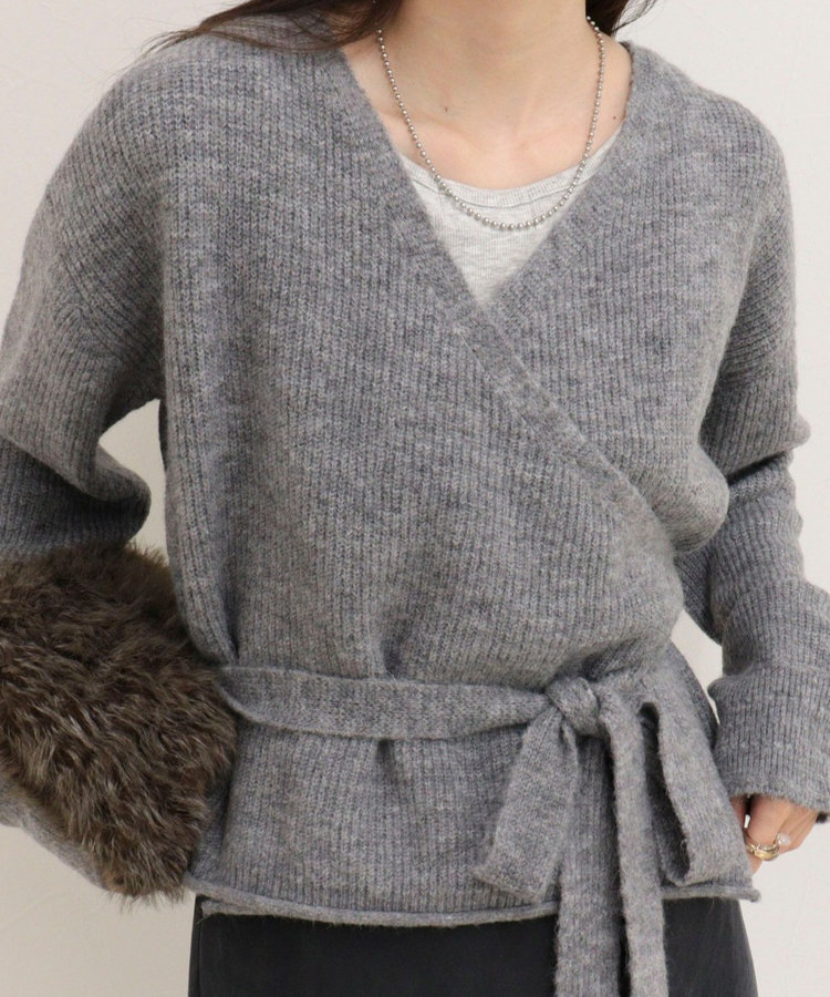 ［FREDY＆GLOSTER限定 TIME SALE！］モヘヤ混カシュクールニットプルオーバー