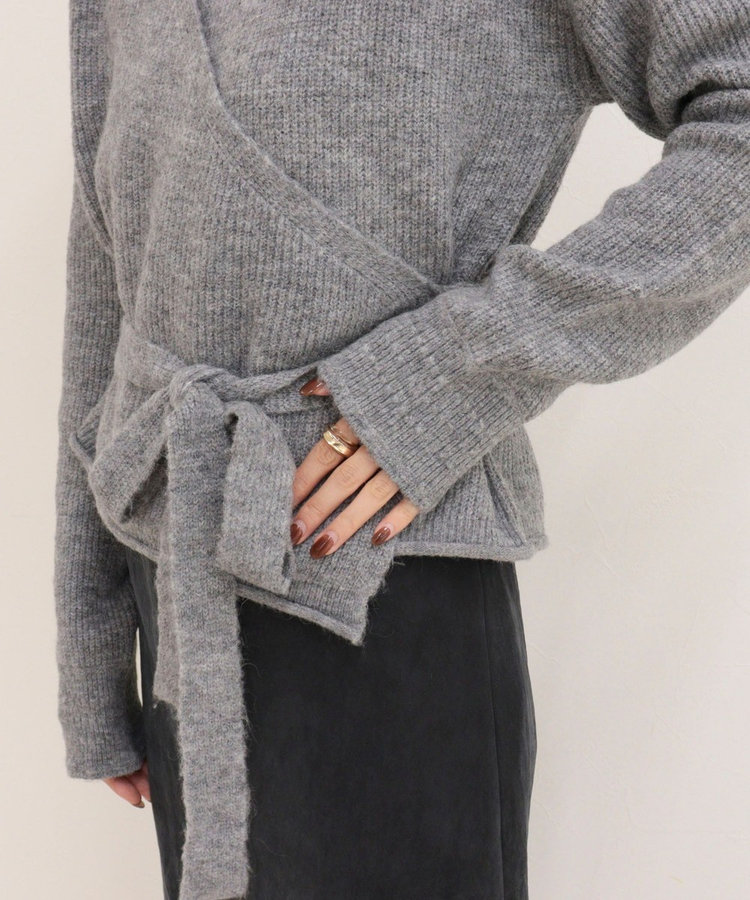 ［FREDY＆GLOSTER限定 TIME SALE！］モヘヤ混カシュクールニットプルオーバー