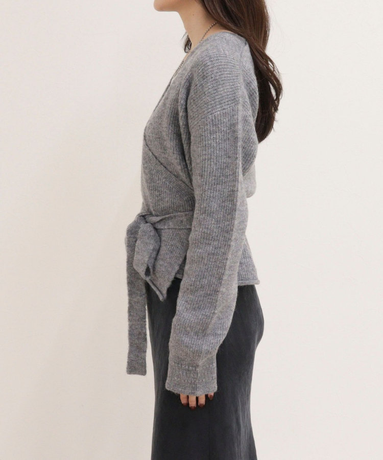 ［FREDY＆GLOSTER限定 TIME SALE！］モヘヤ混カシュクールニットプルオーバー