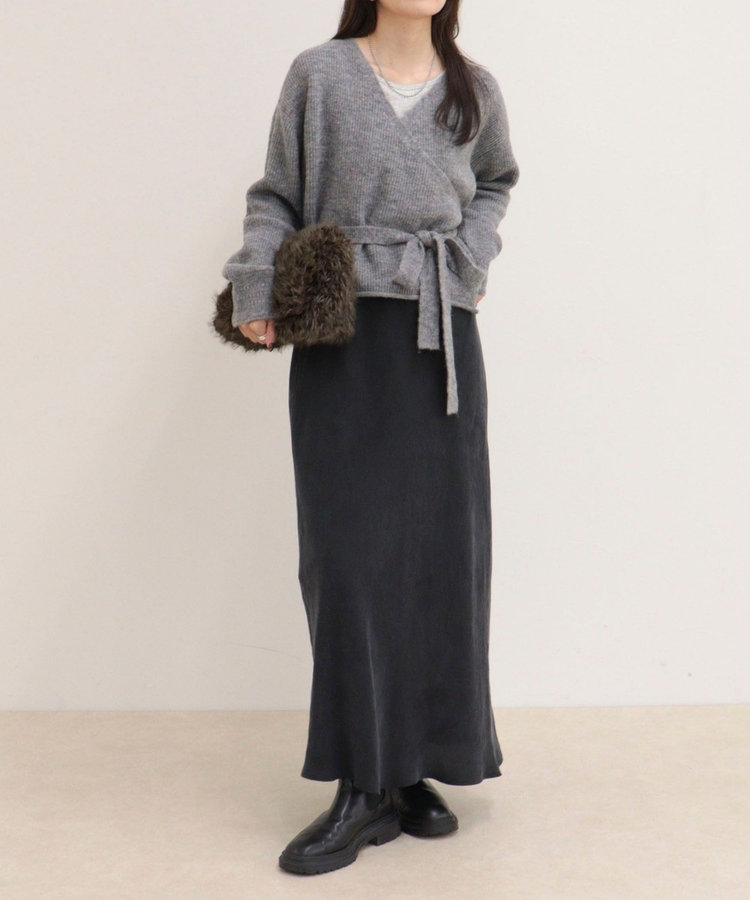 ［FREDY＆GLOSTER限定 TIME SALE！］モヘヤ混カシュクールニットプルオーバー
