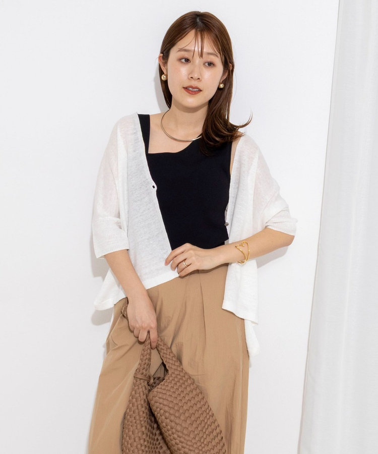 《手洗い可能》フレンチリネンボレロカーデ