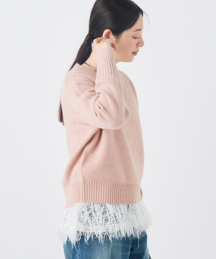 《手洗い可能》へアリーラメボートネックプルオーバー