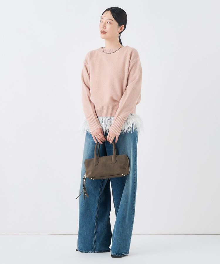 《手洗い可能》へアリーラメボートネックプルオーバー