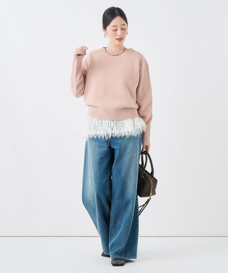《手洗い可能》へアリーラメボートネックプルオーバー