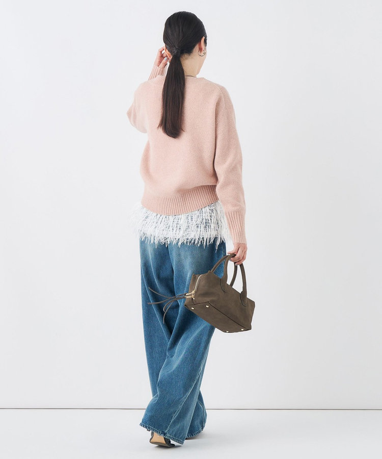 《手洗い可能》へアリーラメボートネックプルオーバー
