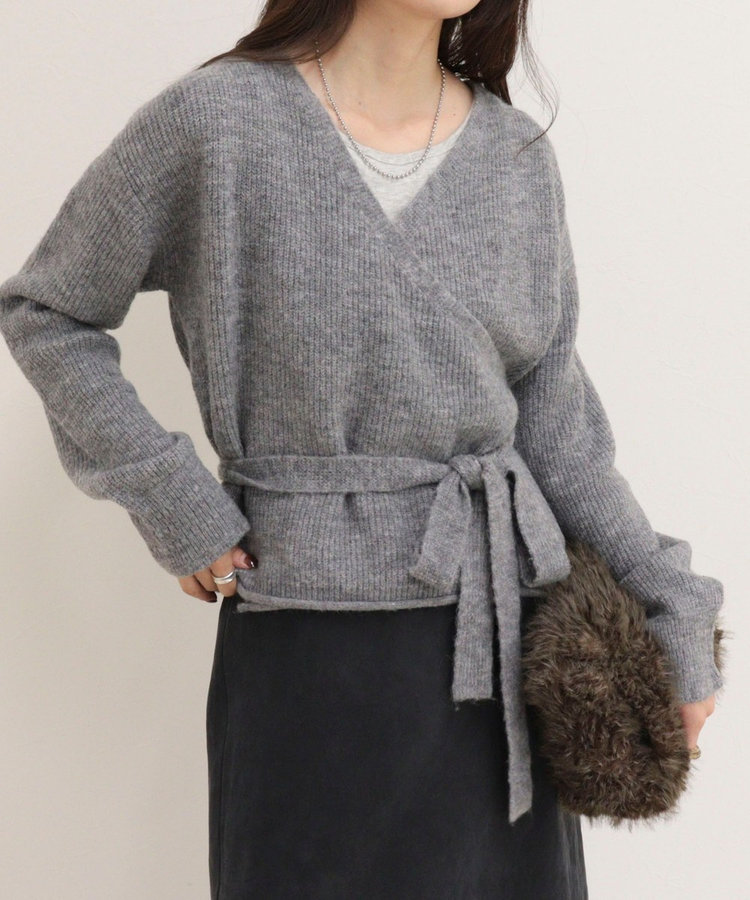 ［FREDY＆GLOSTER限定 TIME SALE！］モヘヤ混カシュクールニットプルオーバー
