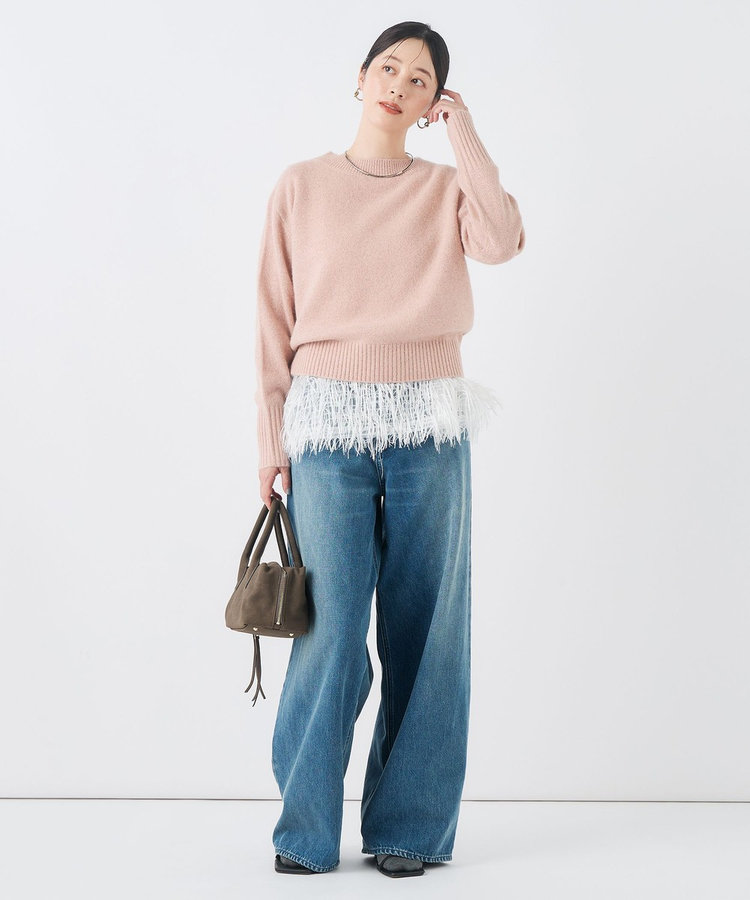 《手洗い可能》へアリーラメボートネックプルオーバー