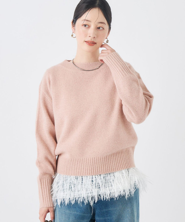 《手洗い可能》へアリーラメボートネックプルオーバー