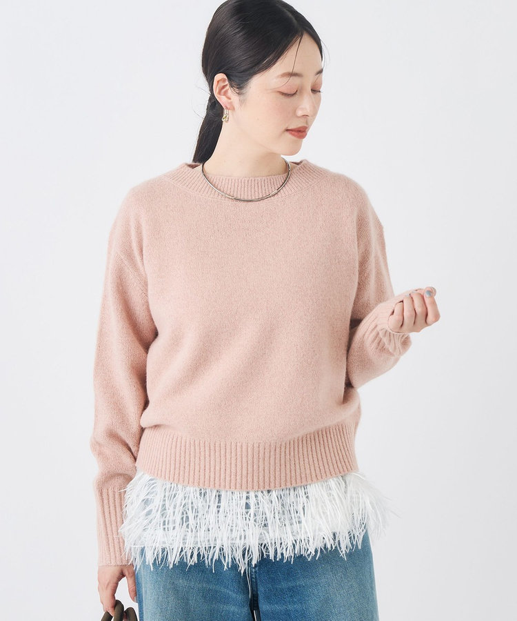 《手洗い可能》へアリーラメボートネックプルオーバー